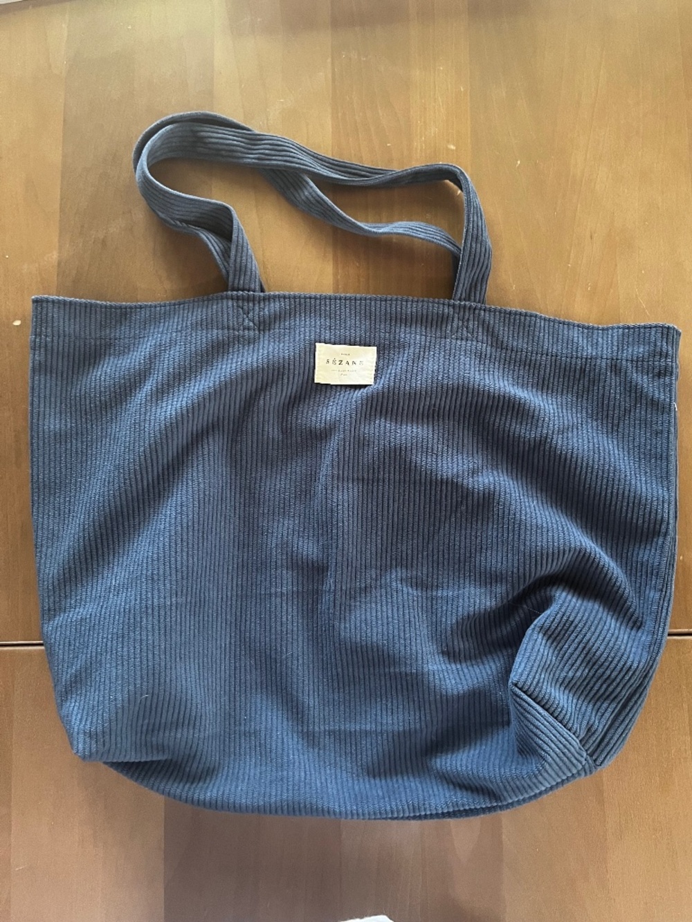 Sezane Tote bag blue corduroy